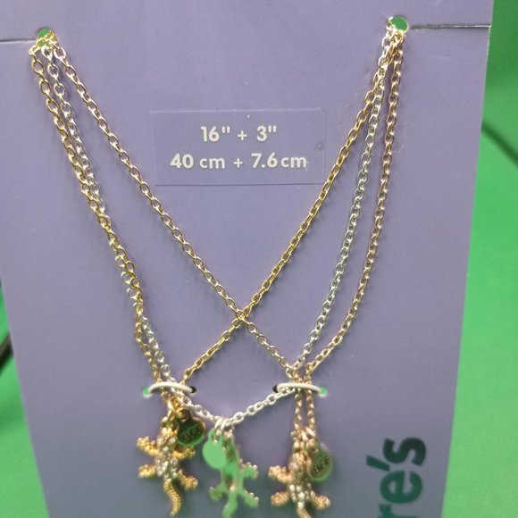 Claire's Best Friends 3 Necklace Set with Lizards BFF Squad Jewelry - Picture 4 of 4